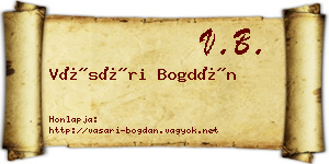 Vásári Bogdán névjegykártya